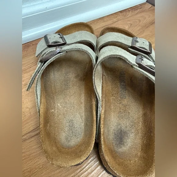 Birkenstock Two-Strap Suede Sandals in Beige - Picture 4 of 7
